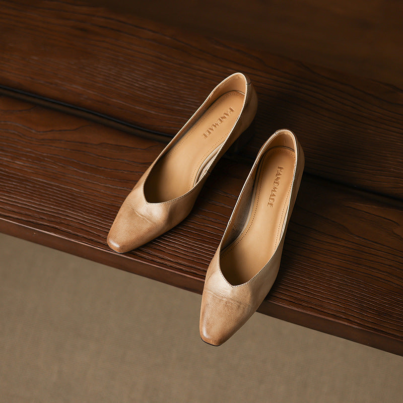 Women's Leather Square Pumps