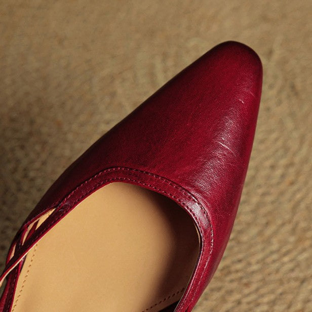 Women's Slingback Leather Heels