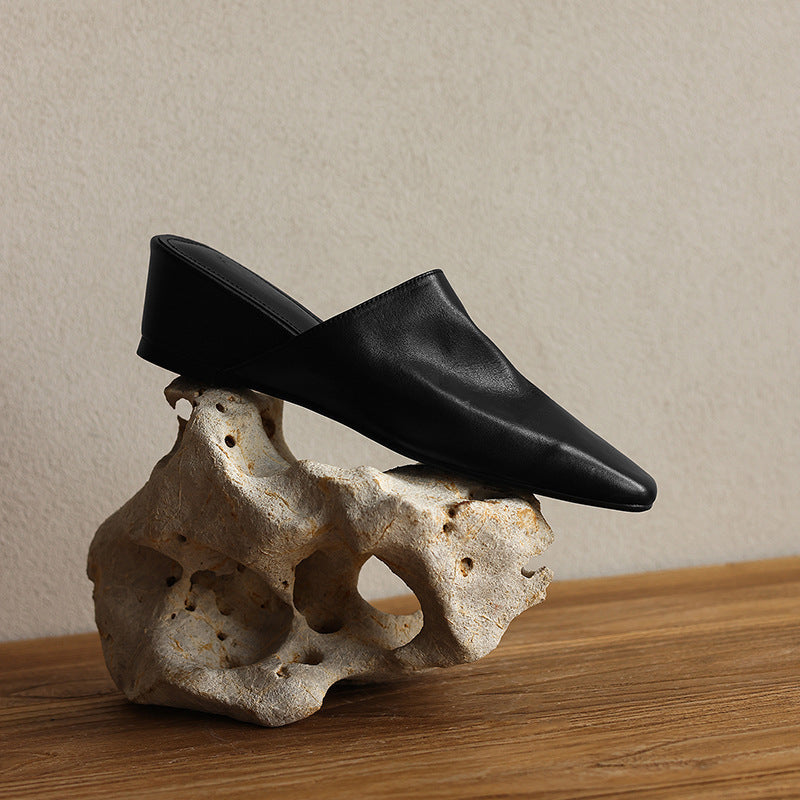 Women's Square-Toe Leather Mules
