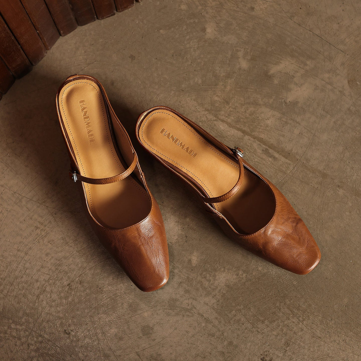 Women's Square-Toe Leather Mules