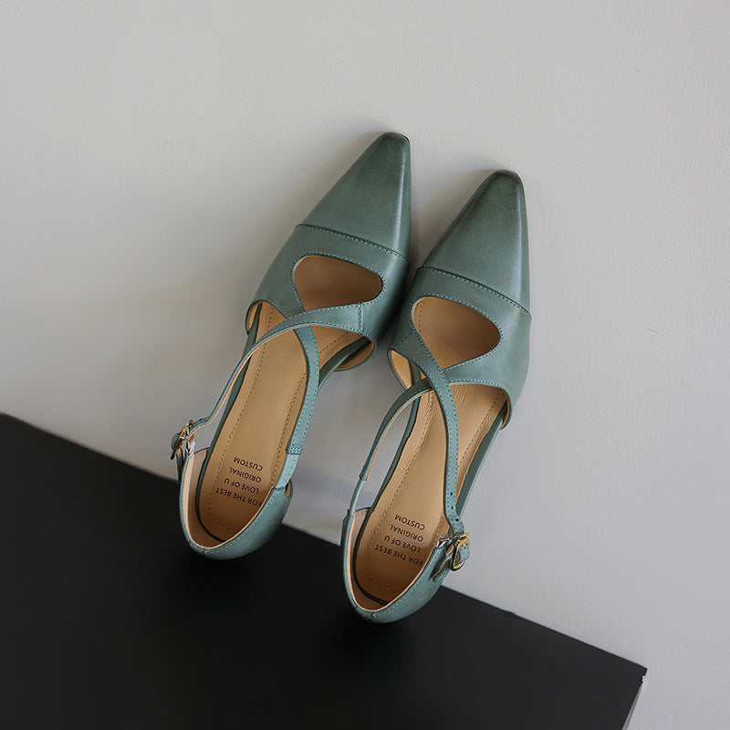 Women's Leather Mary-Jane Heels