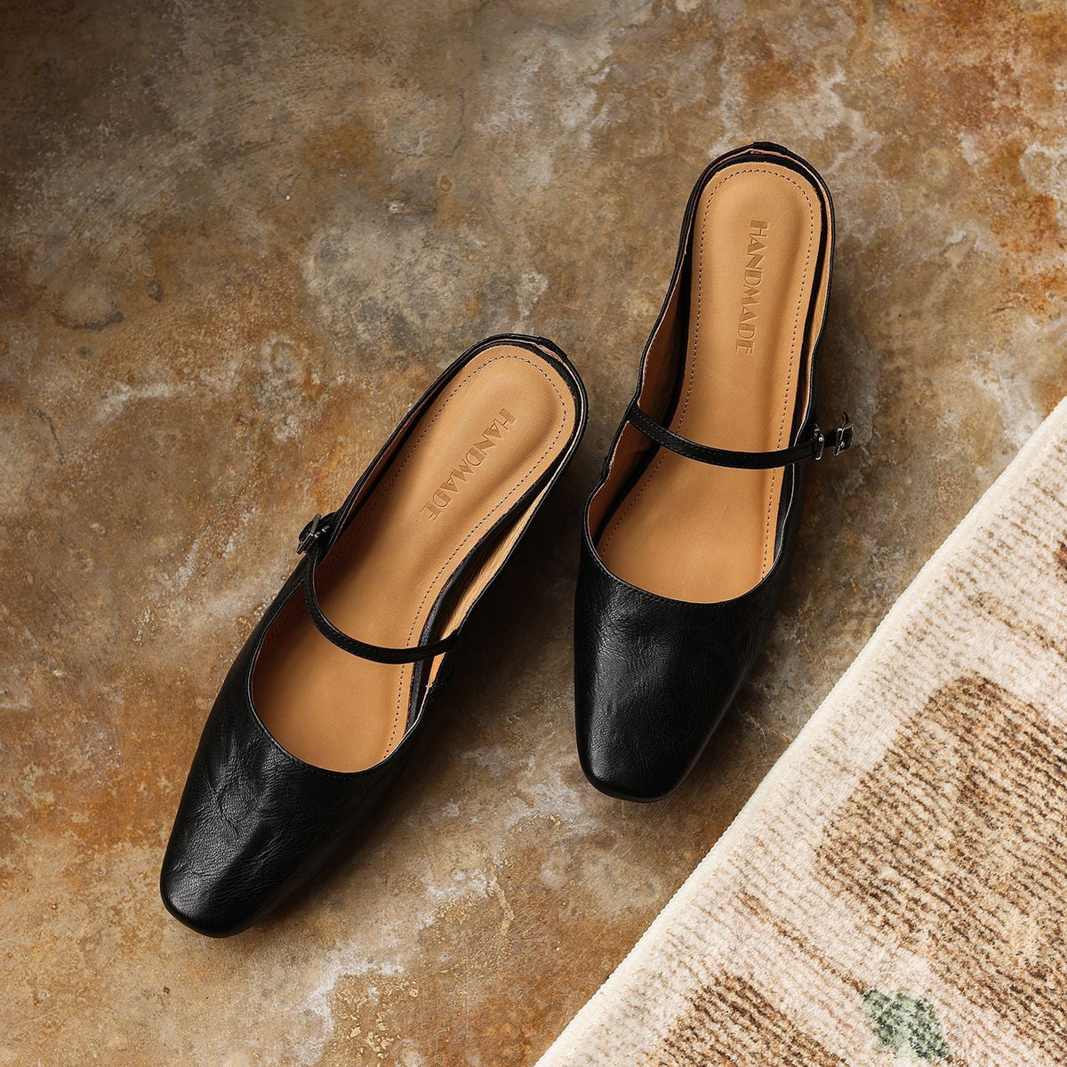 Women's Square-Toe Leather Mules