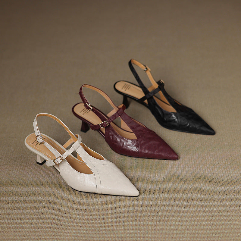 Women's Pointed Leather Heels