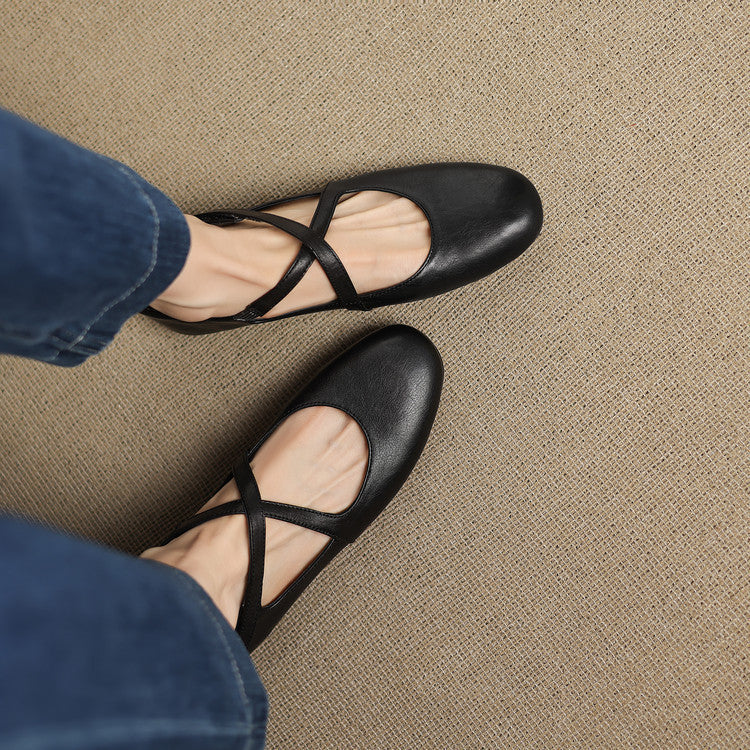 Ottavia™ | Cross-Strap Ballet Flats