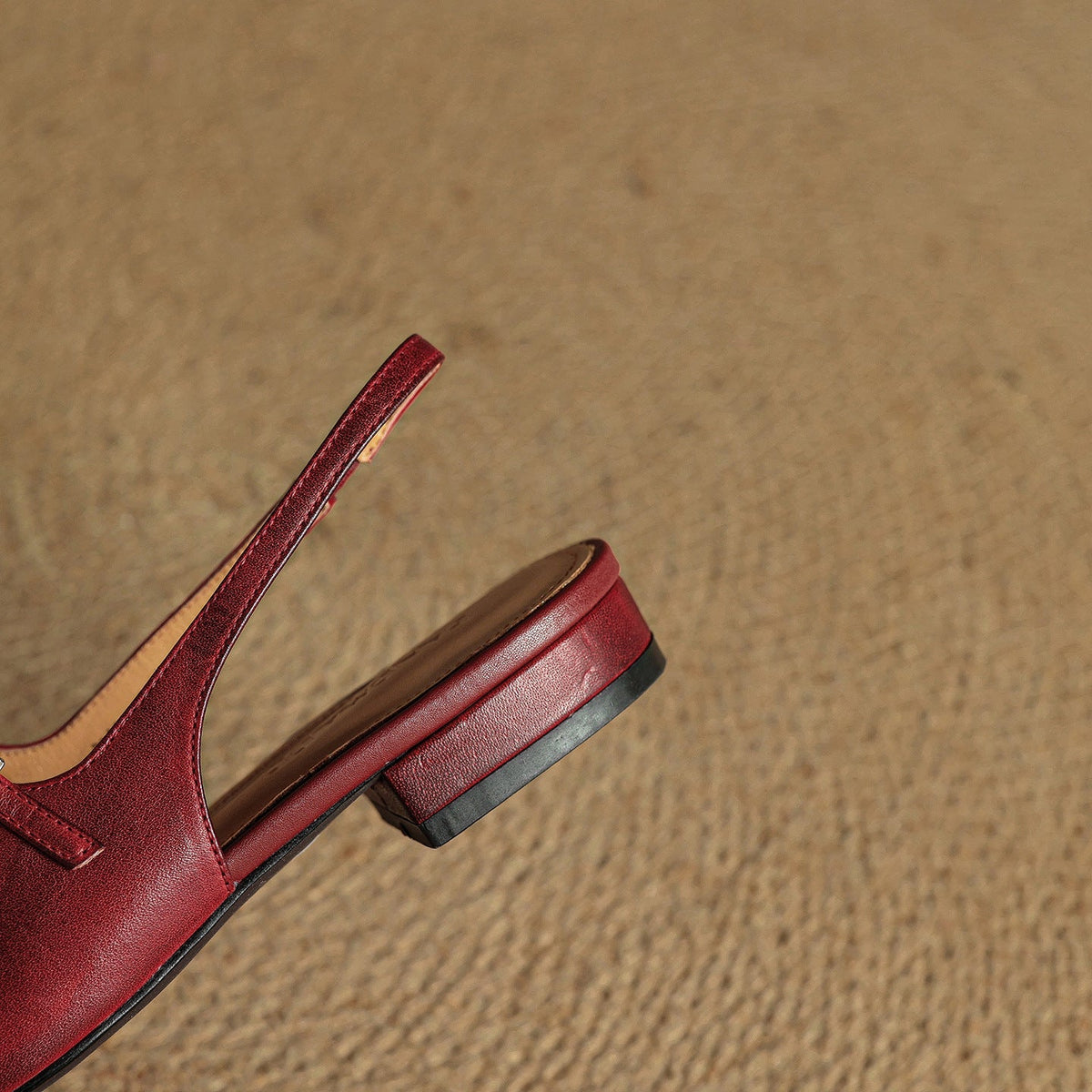 Women's Leather Slingback Mary Jane Flats