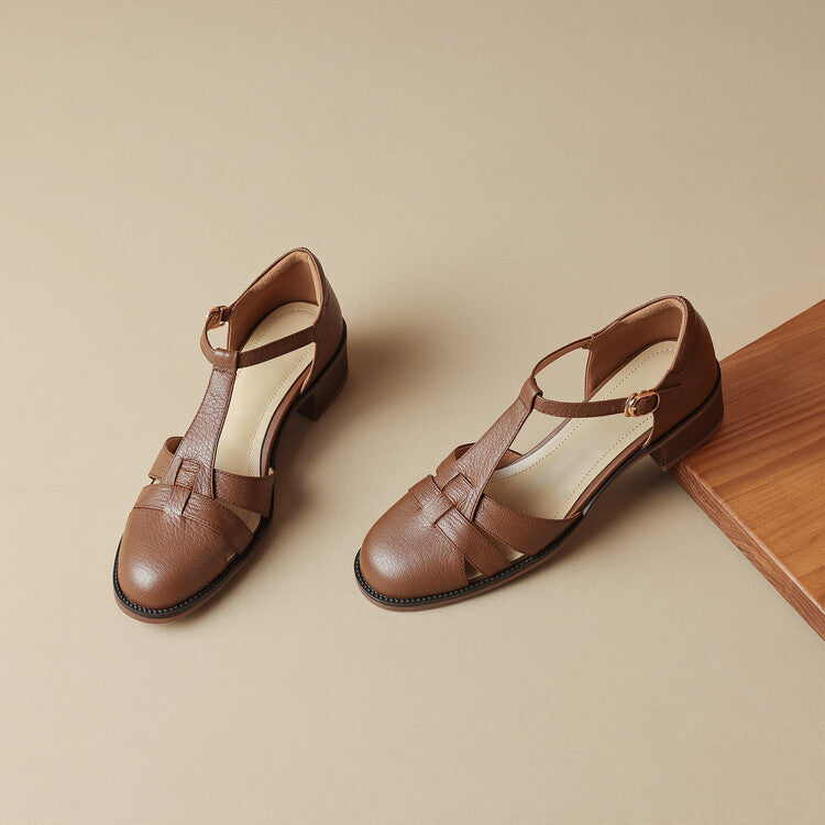 Women's Roman Leather Heels