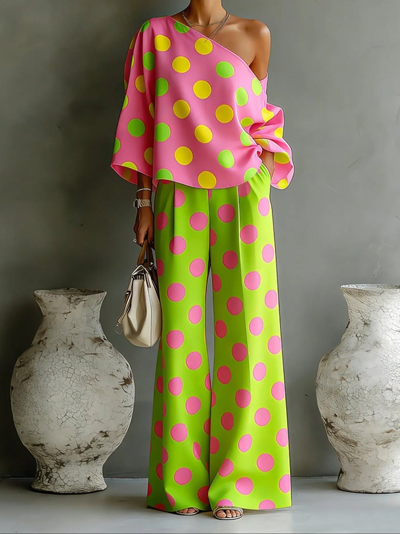 Vivienne™ | Elegant Polka Dot Two-Piece Set