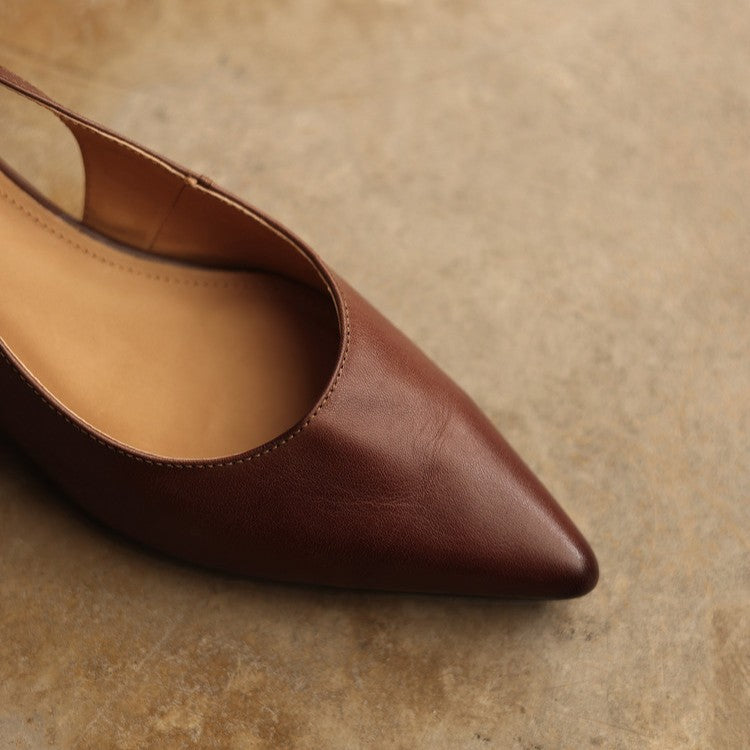 Women's Leather Slingback Heels