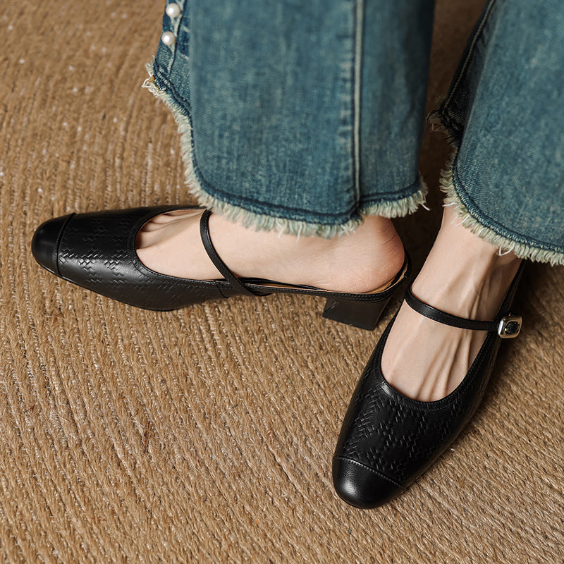 Women's Strap Leather Mules