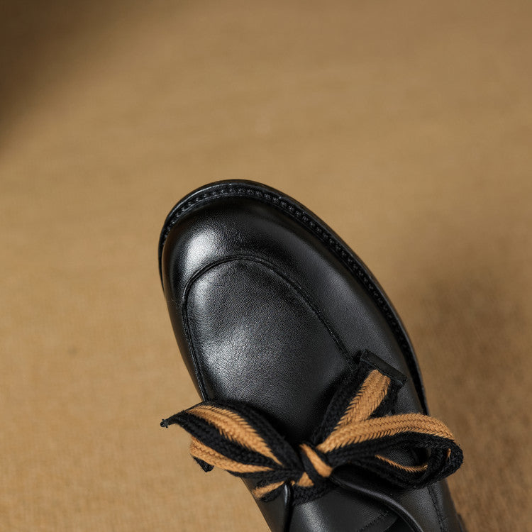 Women's Bow Leather Loafers