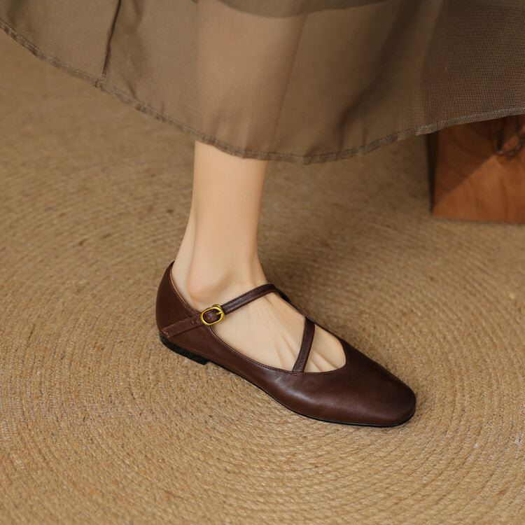 Women's Strap Leather Mary-Jane
