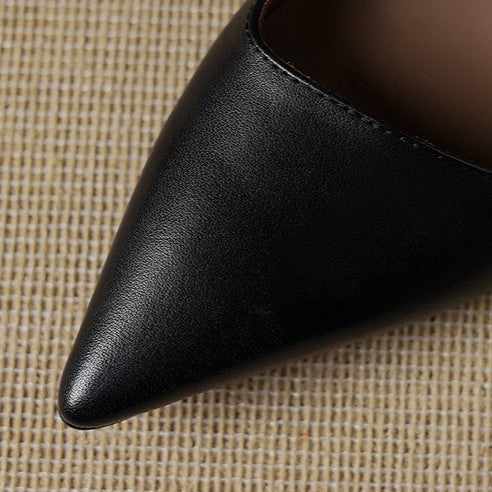 Women's Leather Kitten Heel Pumps