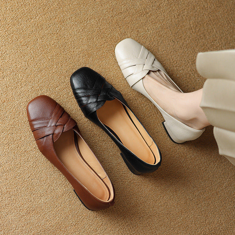 Women's Woven Leather Flats
