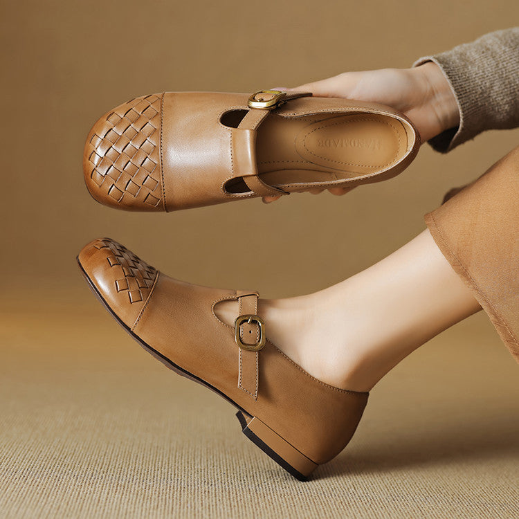 Women's Woven Leather Loafers