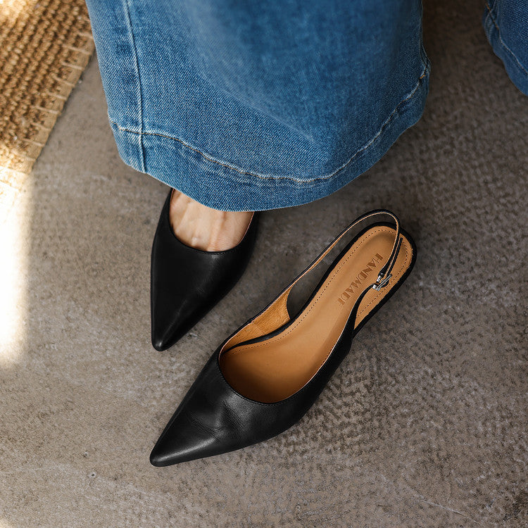 Women's Leather Slingback Heels