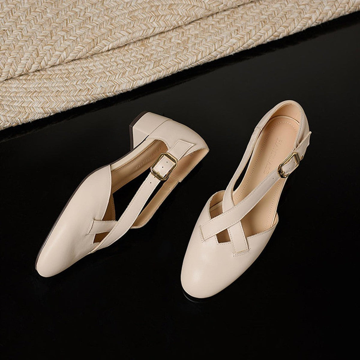 Women's Crossstrap Leather Heels