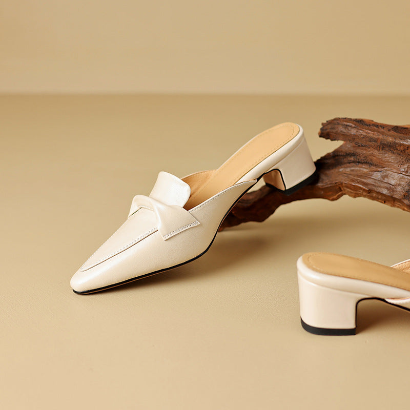 Women's Pointed Leather Mules