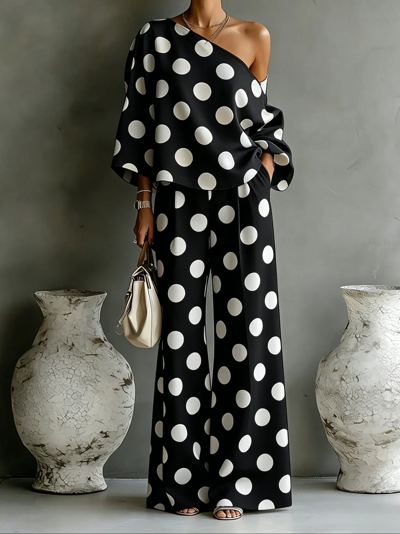 Vivienne™ | Elegant Polka Dot Two-Piece Set