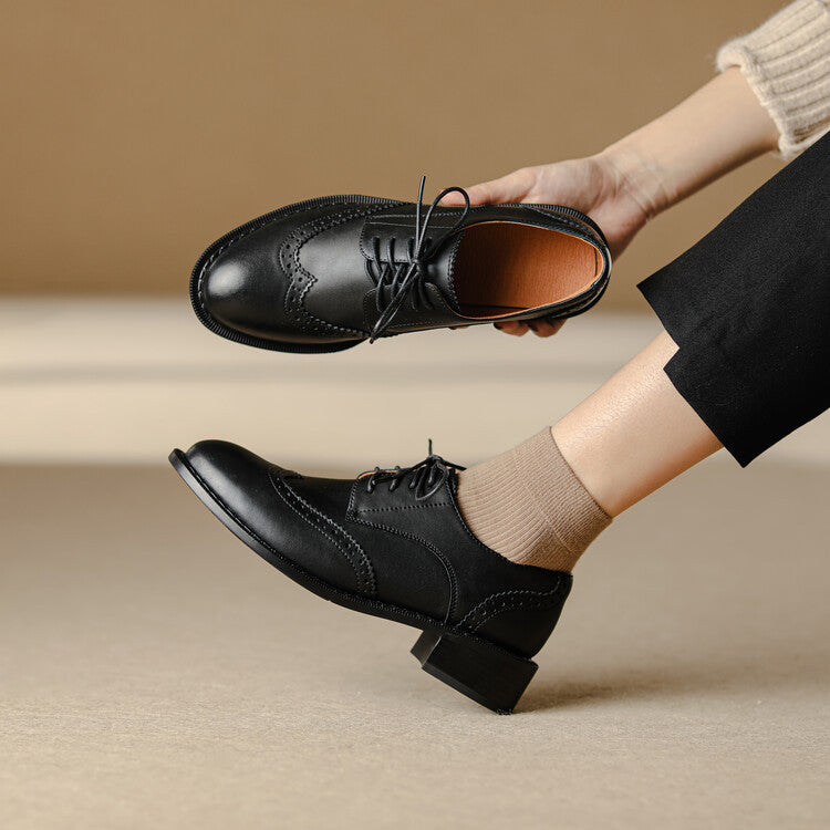 Women's Brogue Leather Oxfords