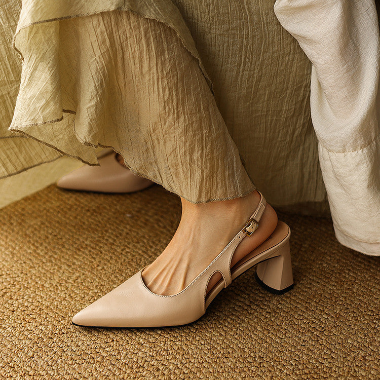 Women's Leather Slingback Heels
