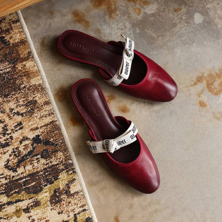 Women's Bow Leather Mules