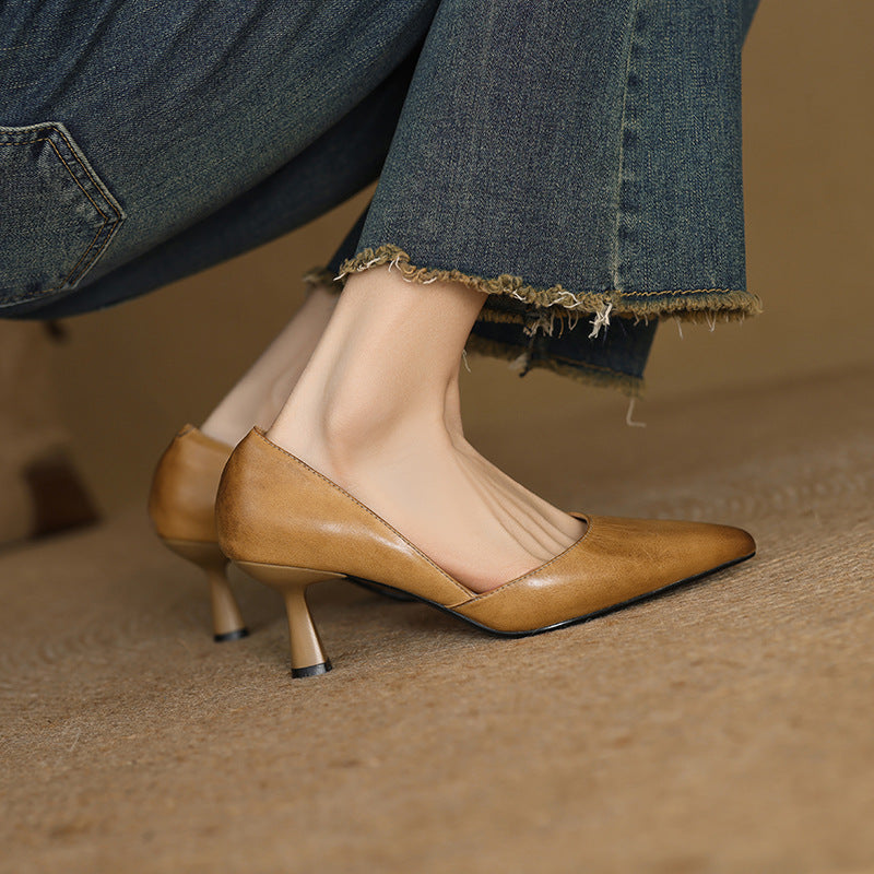 Women's Curve Leather Heels