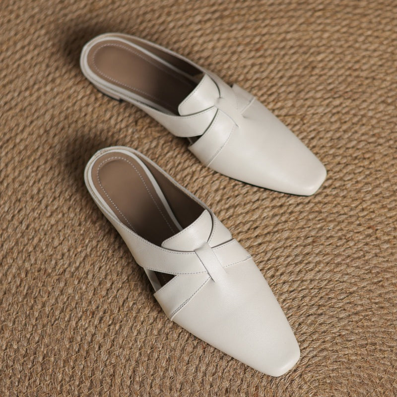 Women's Cross Leather Mules