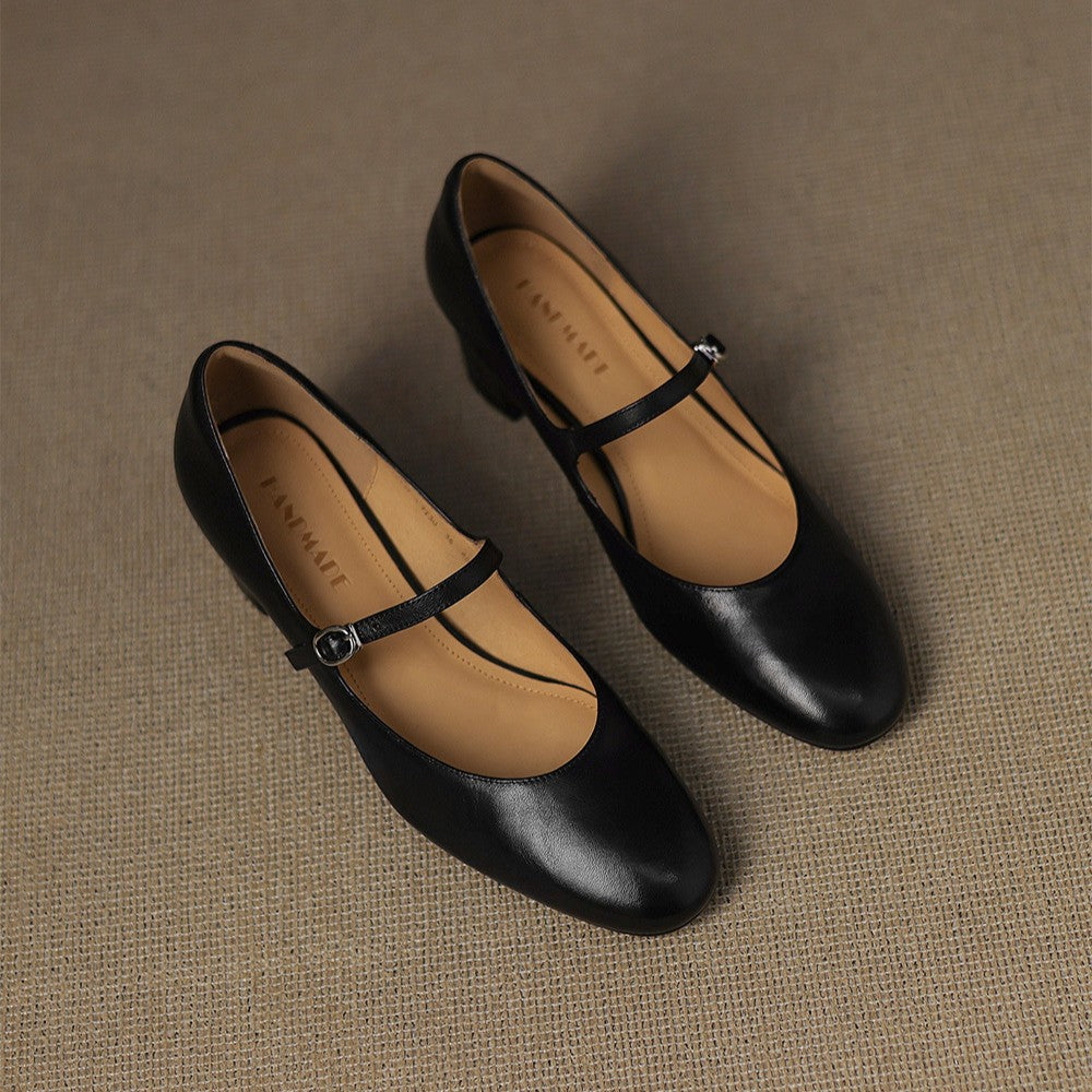 Women's Leather Block Heels