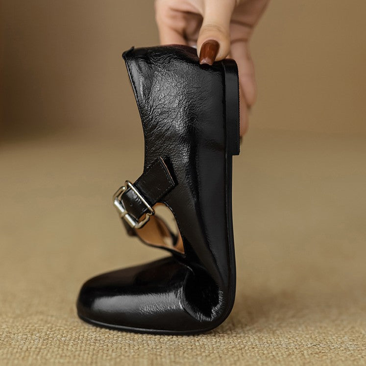 Women's Cross-Strap Leather Flats