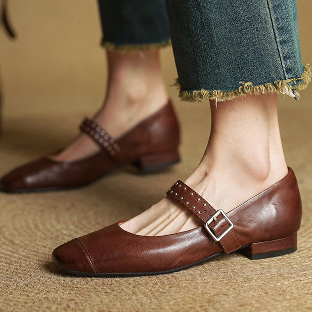 Women's Leather Mary Janes