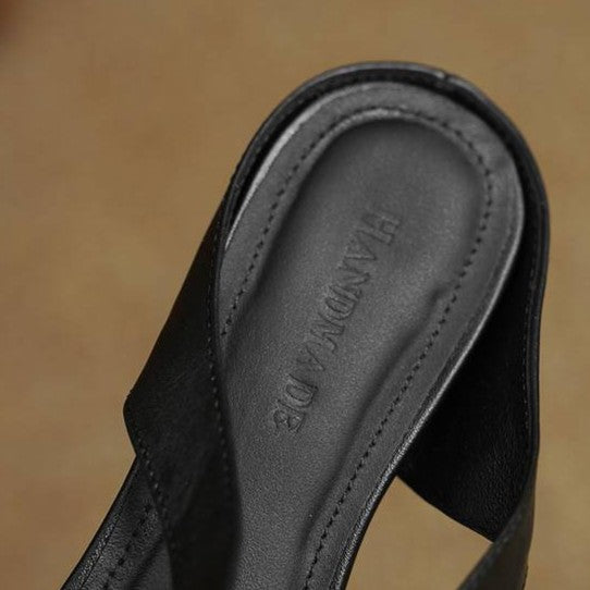 Women's Cross-Strap Leather Mules