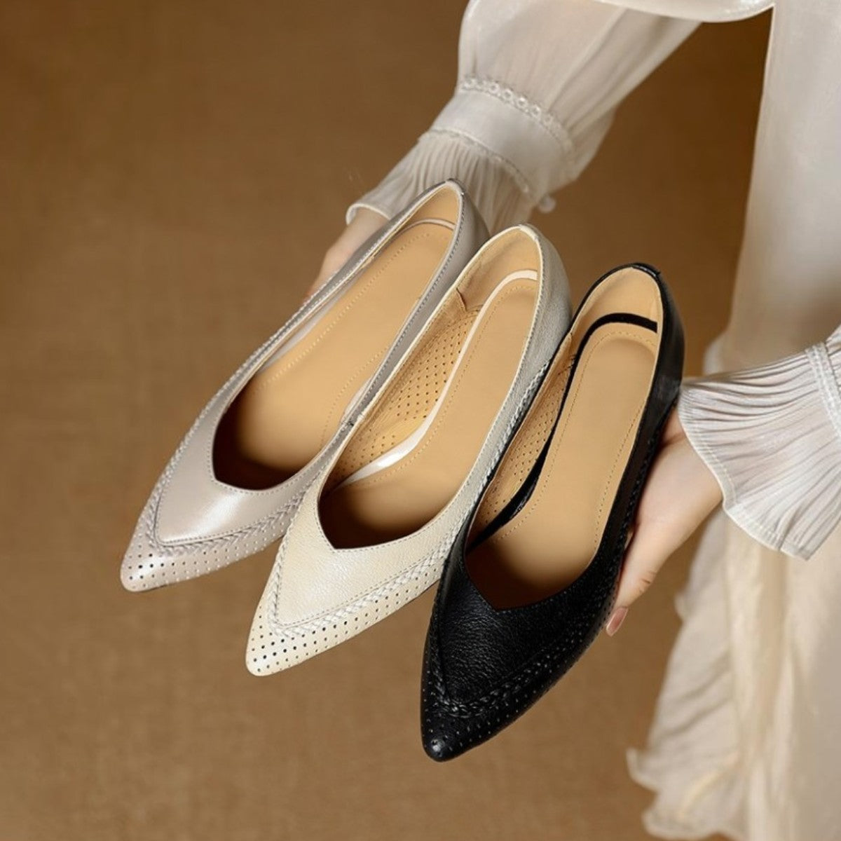 Women's Woven Leather Heels