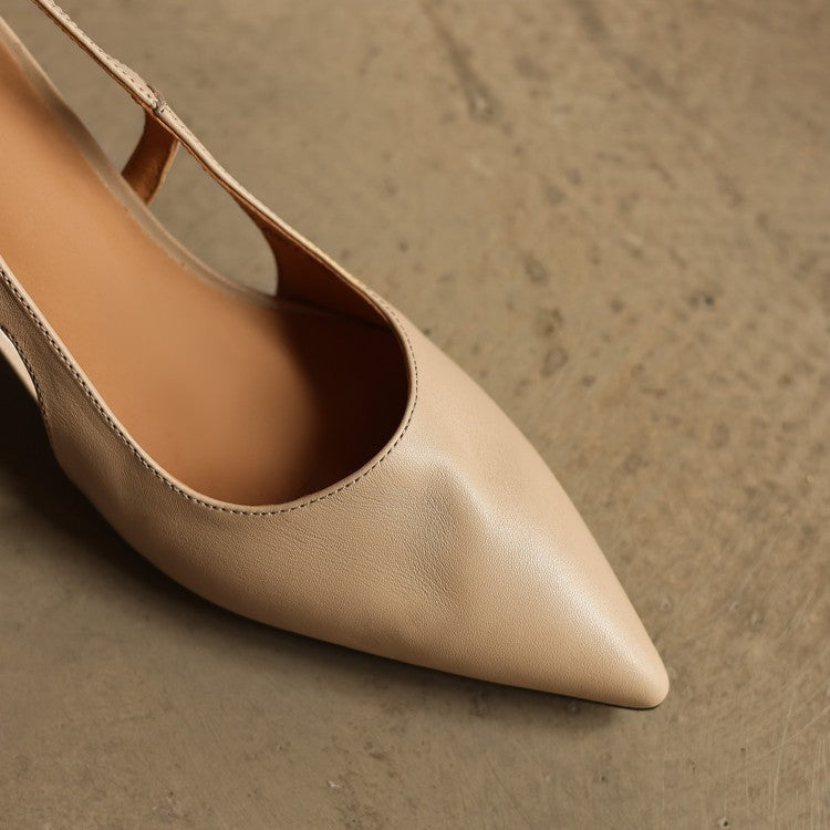Women's Leather Slingback Heels