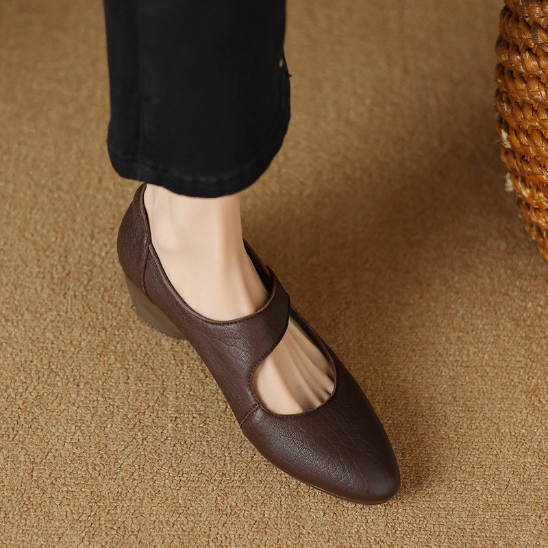 Women's Leather Mary-Jane Heels