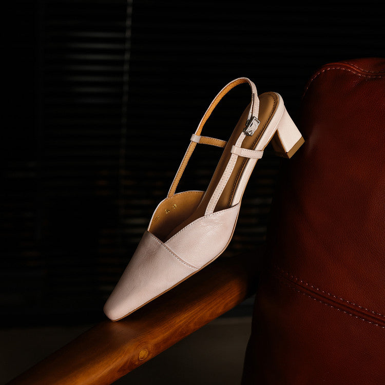 Women's Leather Slingback Heels