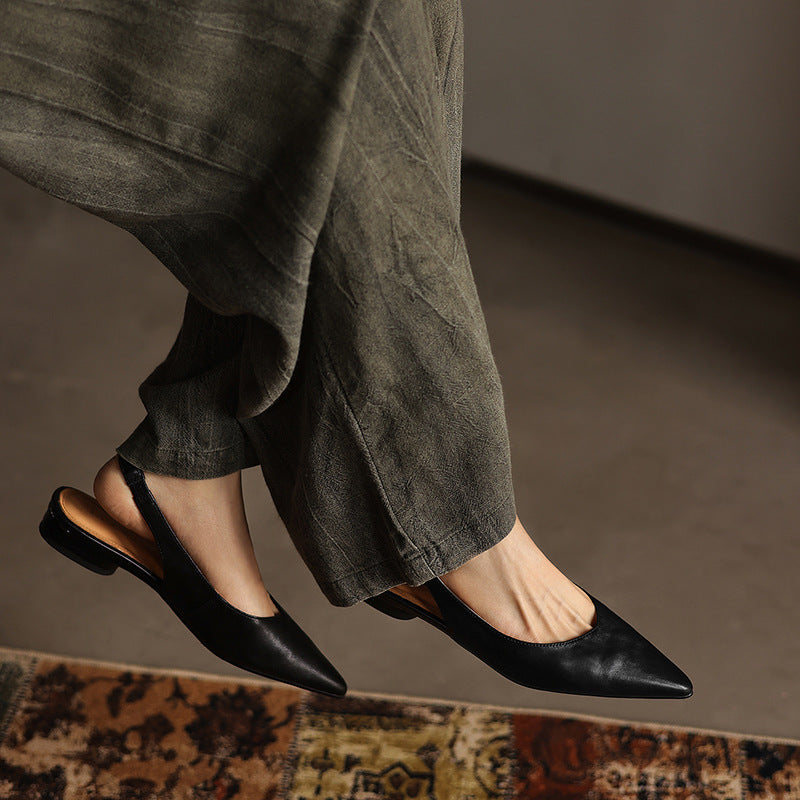 Women's Slingback Leather Flats