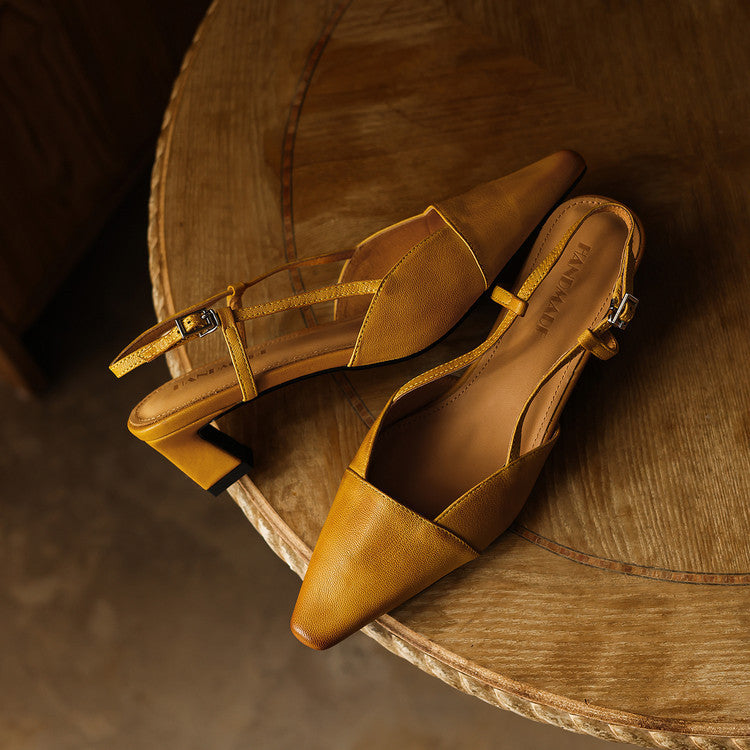 Women's Leather Slingback Heels