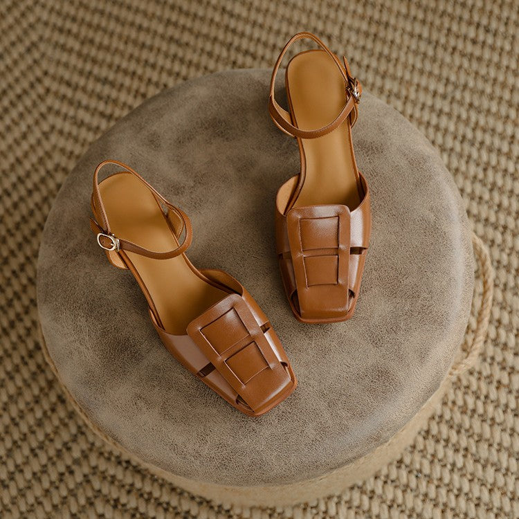Women's Roman Leather Heels