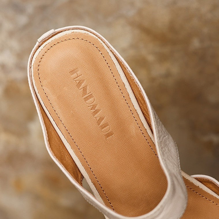 Women's Square-Toe Leather Mules