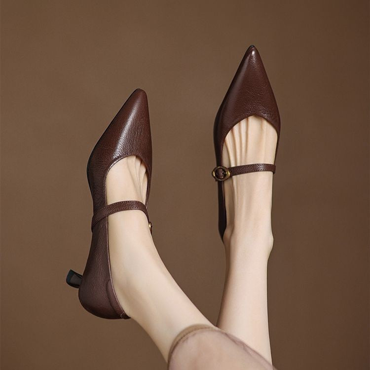 Women's Leather Kitten Heels
