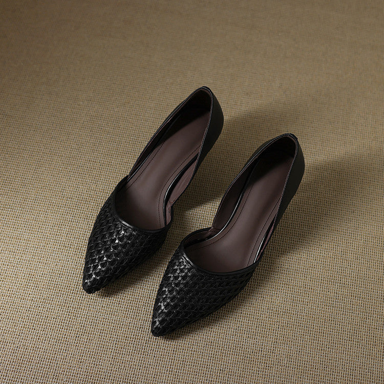 Women's Woven Leather Heels