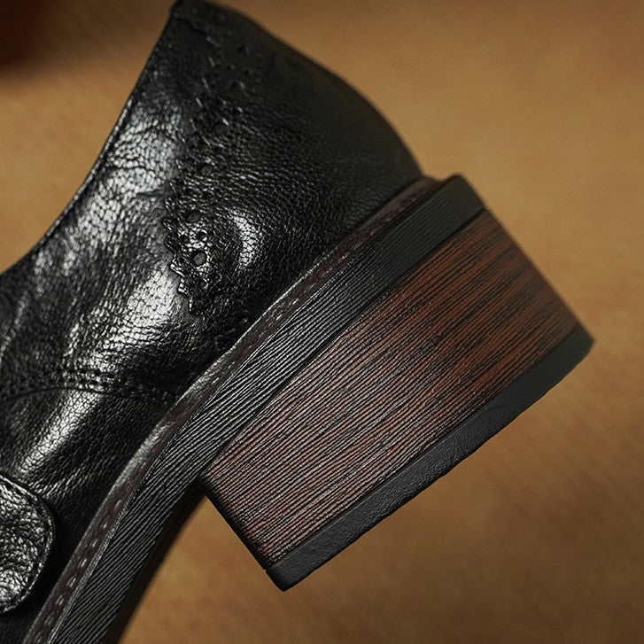 Women's Monk-Strap Leather Brogues