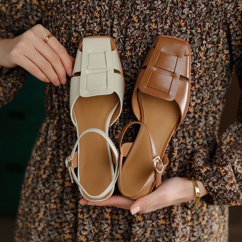 Women's Roman Leather Heels