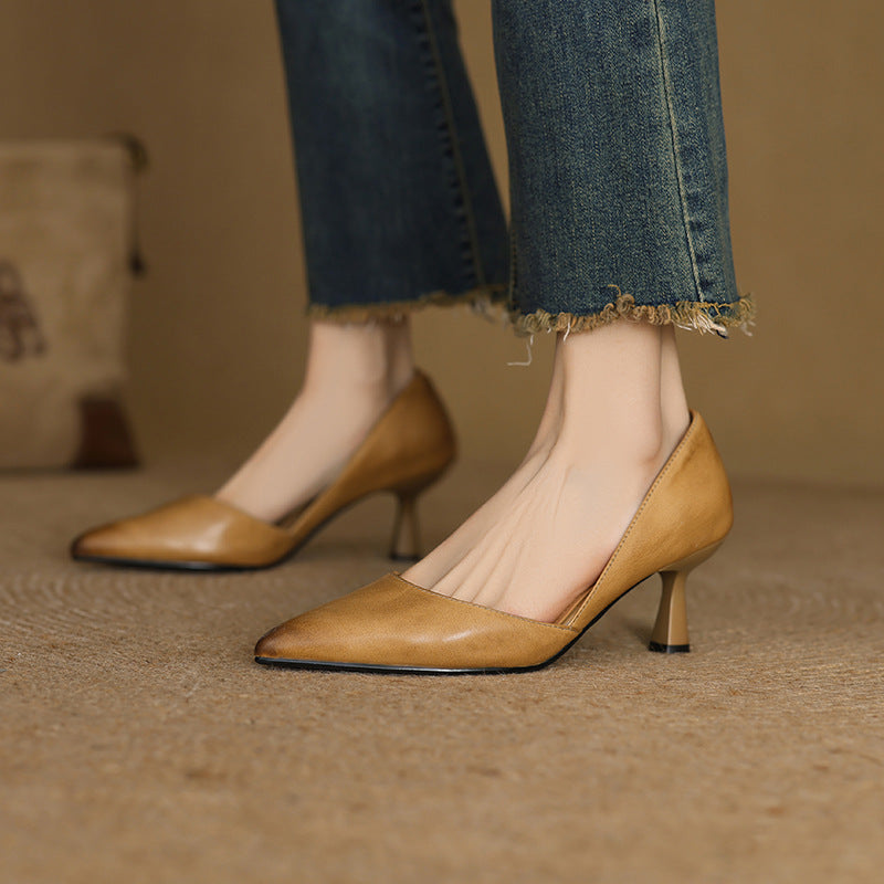 Women's Curve Leather Heels