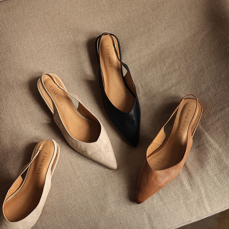 Women's Slingback Leather Flats