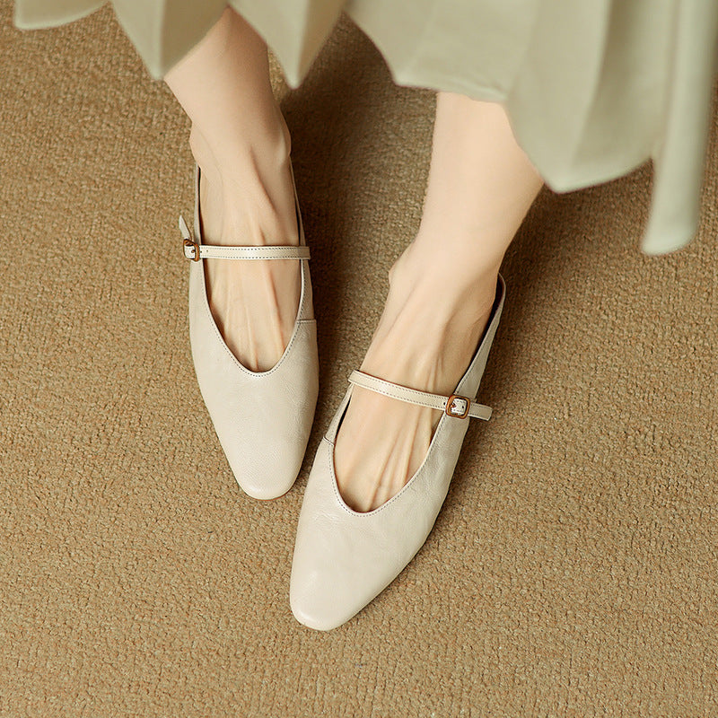 Women's Leather Strap Mules
