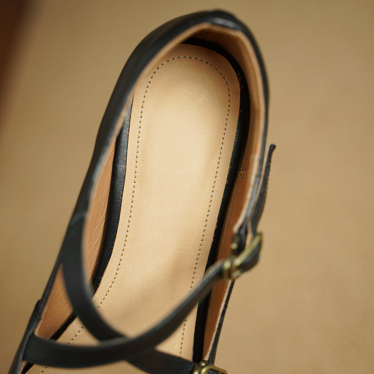 Women's Mary-Jane Leather Heels