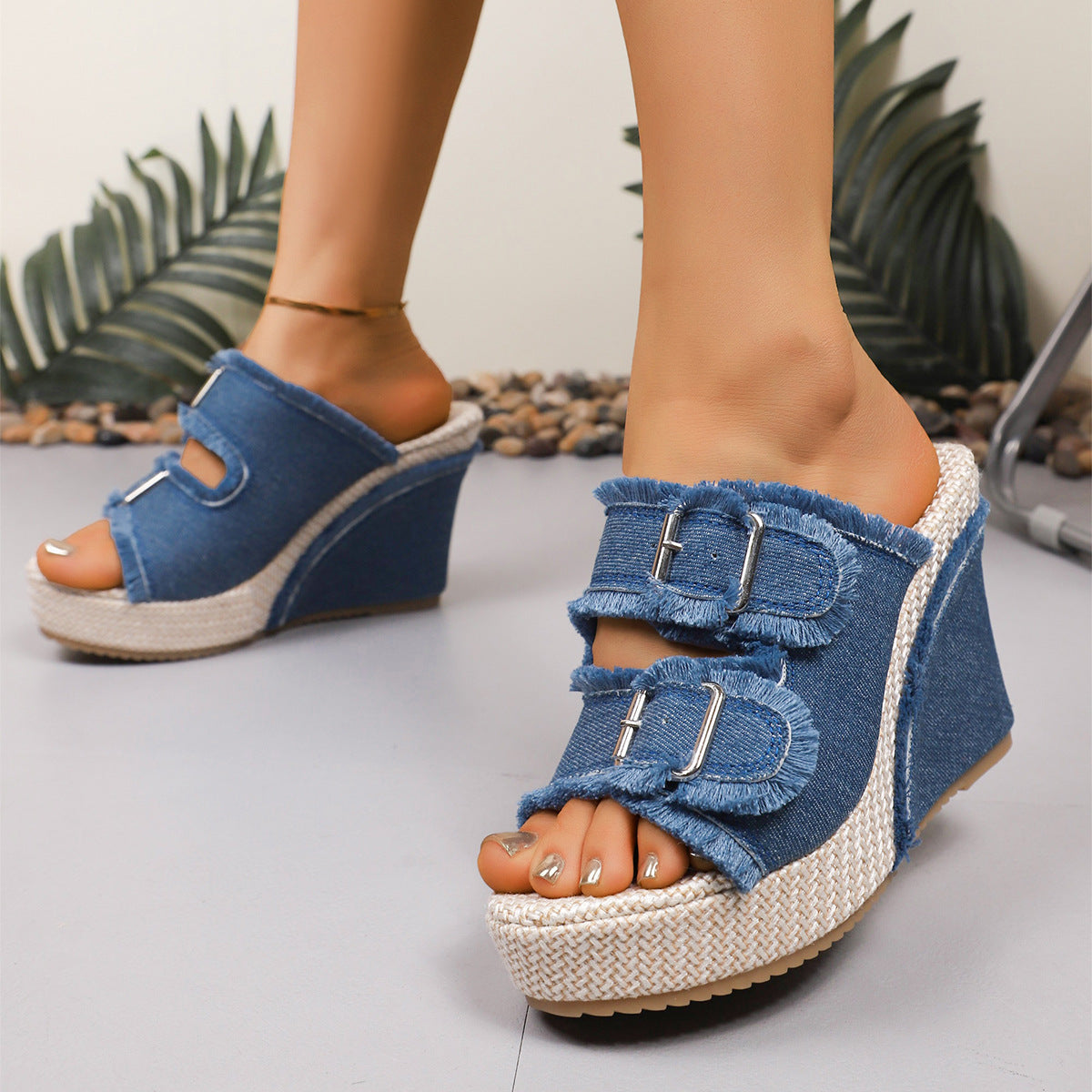 Damaris™ | Fray Edge Wedge Sandals