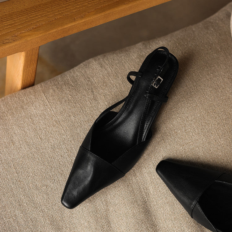 Women's Leather Slingback Heels
