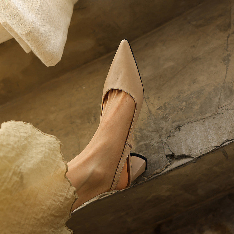 Women's Leather Slingback Heels